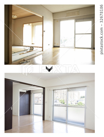 Living room before and after refurbishment Living room before and after refurbishment 32678186