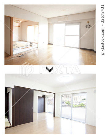 Living room before and after refurbishment Living room before and after refurbishment 32678431