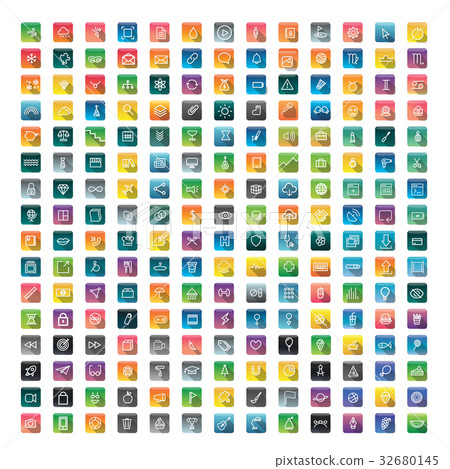 User Interface Vector Icons Mixed Set Collection - Stock Illustration ...