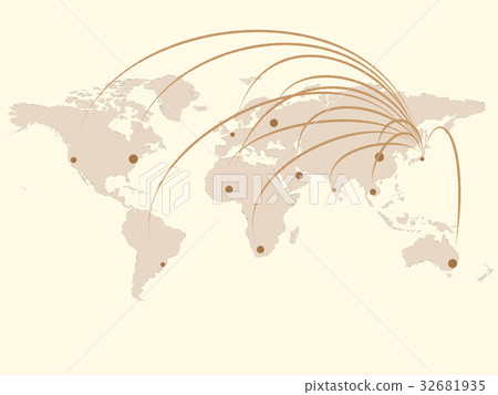 Japan trade business sales world map 32681935