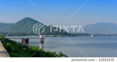 Landscape of reservoir in Thailand Landscape of reservoir in Thailand 32683876