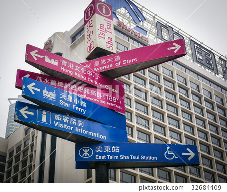 Sign board with directions 32684409