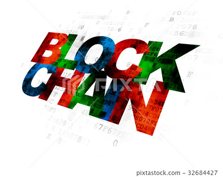 Currency concept: Blockchain on Digital background 32684427
