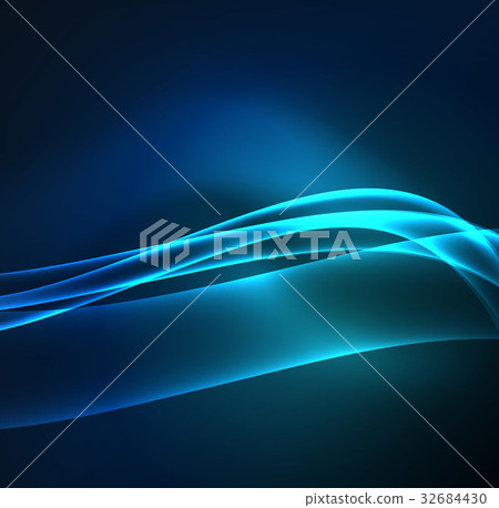 Energy lines, glowing waves in the dark, vector Energy lines, glowing waves in the dark, vector 32684430