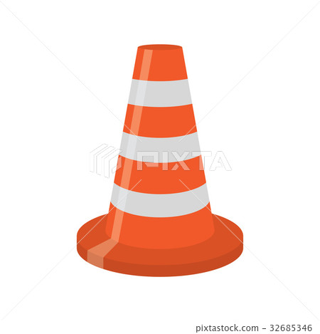 orange road cone with white lines orange road cone with white lines 32685346