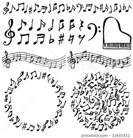 Illustration handwritten notes music advertisement 32685852