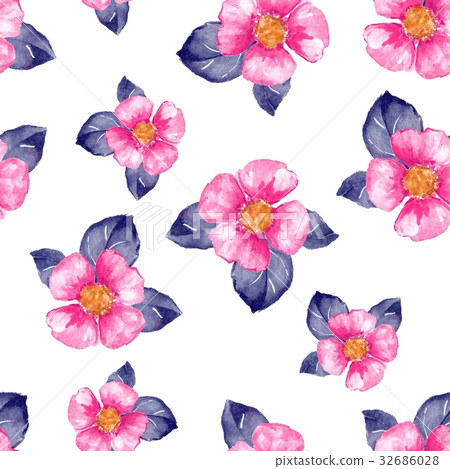Floral seamless pattern with pink flowers 2 Floral seamless pattern with pink flowers 2 32686028