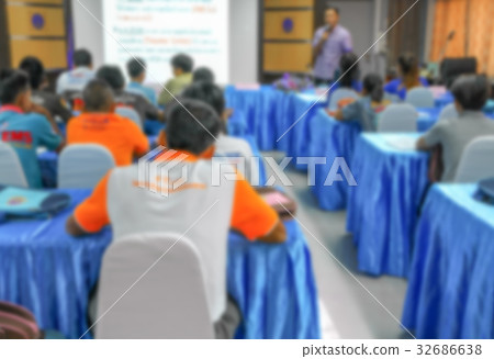 blurred student learning business in classroom  32686638