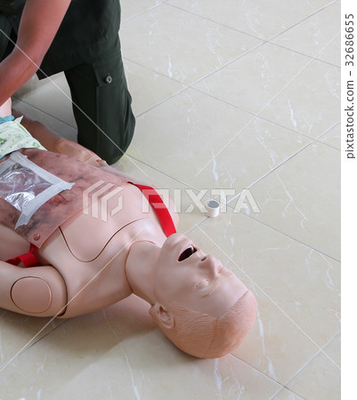 medical dummy receiving CPR refresher training medical dummy receiving CPR refresher training 32686655