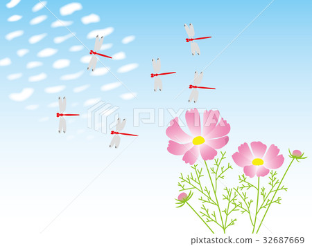 鱗片雲和宇宙和紅蜻蜓 鱗片雲和宇宙和紅蜻蜓 32687669