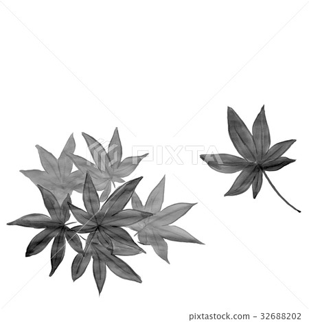Autumn leaves of ink paintings <illustration of autumn> 32688202