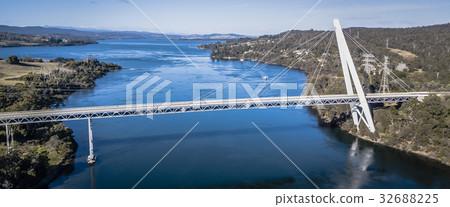 Batman Bridge by the Tamar river near Sidmouth. Batman Bridge by the Tamar river near Sidmouth. 32688225