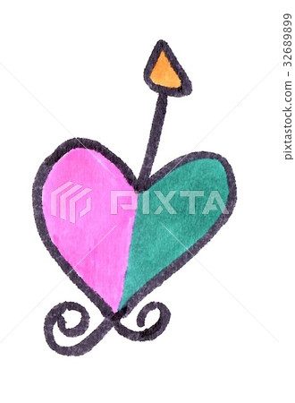 Taiga23 - Pink and Green Love Heart Taiga23 - Pink and Green Love Heart 32689899