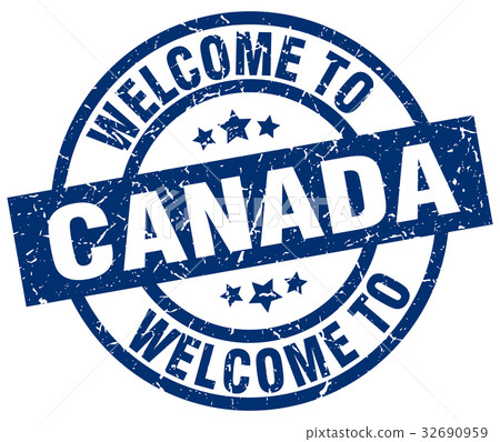 welcome to Canada blue stamp 32690959