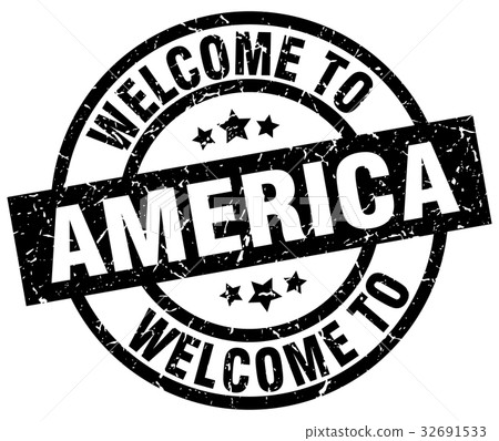 welcome to America black stamp welcome to America black stamp 32691533