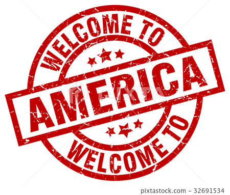 welcome to America red stamp welcome to America red stamp 32691534