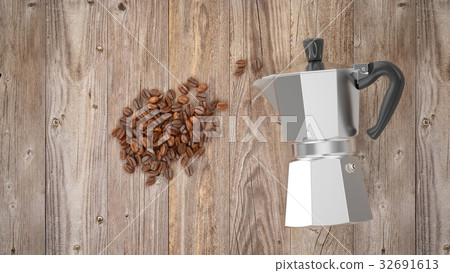 3D Rendering Italian metallic coffee maker 3D Rendering Italian metallic coffee maker 32691613