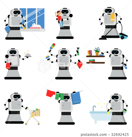 Robotic assistants helping people in housework Robotic assistants helping people in housework 32692425