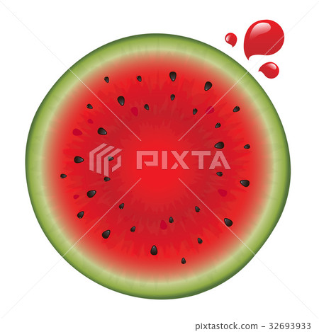 Watermelon With Drops - Stock Illustration [32693933] - PIXTA
