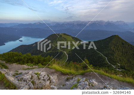 View from top of Herzogstand, Bavaria, Germany View from top of Herzogstand, Bavaria, Germany 32694140