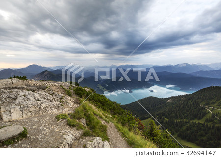 View from top of Herzogstand, Bavaria, Germany 32694147