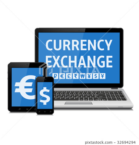 Currency exchange concept with digital devices 32694294