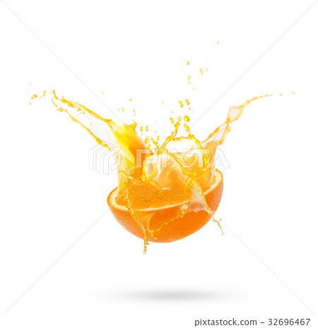 Fresh slide half of ripe orange fruit with orange Fresh slide half of ripe orange fruit with orange 32696467