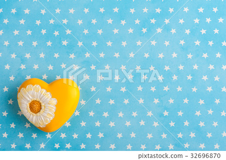Blue white stars background with teddy bear 32696870