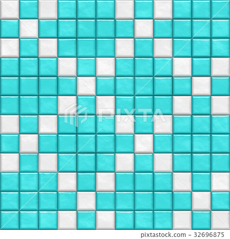 Bright and detailed bathroom/pool tile close-up material texture background, top view (seamless connection, high resolution 3D CG rendering ∕ coloring illustration) Bright and detailed bathroom/pool tile close-up material texture background, top view (seamless connection, high resolution 3D CG rendering ∕ coloring illustration) 32696875