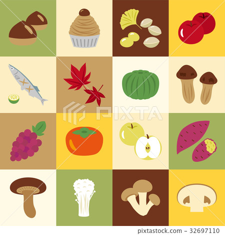 秋天的味道圖標素材集 32697110