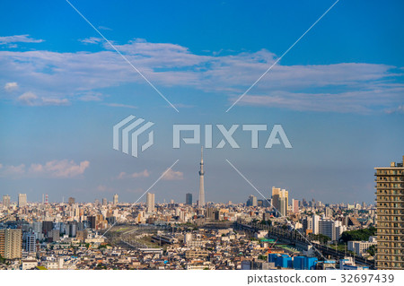 "Tokyo Metropolis" Sky Tree and Residential Area "Tokyo Metropolis" Sky Tree and Residential Area 32697439