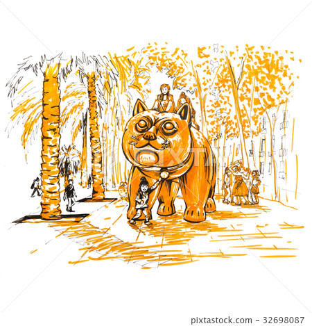Botero Cat in Barcelona, Catalonia, Spain Botero Cat in Barcelona, Catalonia, Spain 32698087