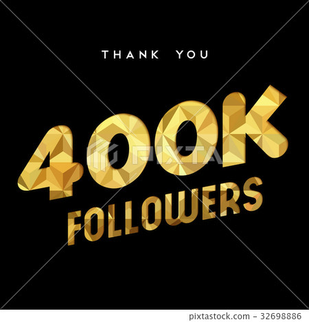 400k gold internet follower number thank you card 32698886