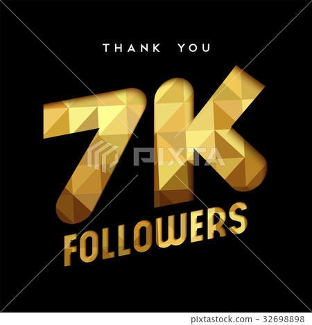7k gold internet follower number thank you card 32698898