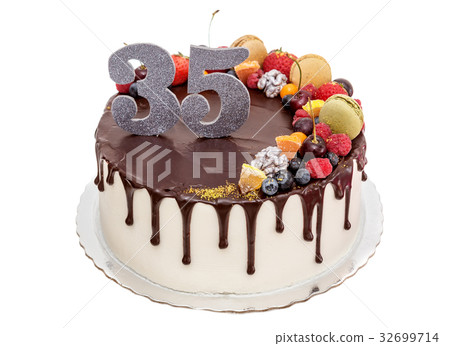 Chocolate cake for anniversary. Chocolate cake for anniversary. 32699714