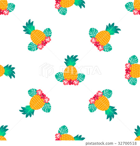 Seamless tropical pattern with pineapples. Can be 32700518