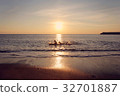 Sundown and sea tide 32701887