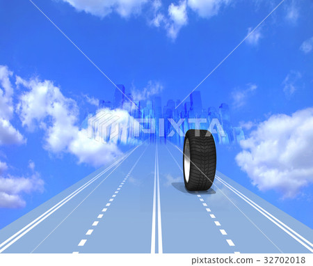 Logistics system running on highway toward city Logistics system running on highway toward city 32702018