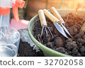garden tools on the bonsai pots 32702058