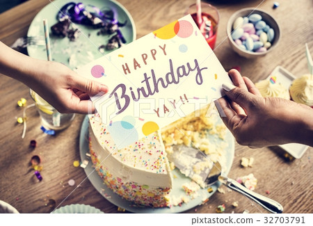 Birthday Cake with Wishing Card Celebration Party Birthday Cake with Wishing Card Celebration Party 32703791