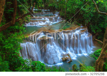 Waterfall in Deep Forest 32705298