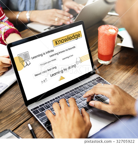 Group of people meeting discussion and using laptop 32705922