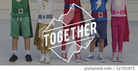 Superheroes Kids Teamwork Together Word Graphic Superheroes Kids Teamwork Together Word Graphic 32705973