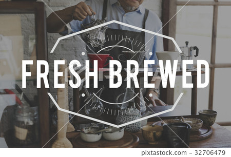 Coffee Fresh Brewed Word Stamp Banner Graphic Coffee Fresh Brewed Word Stamp Banner Graphic 32706479