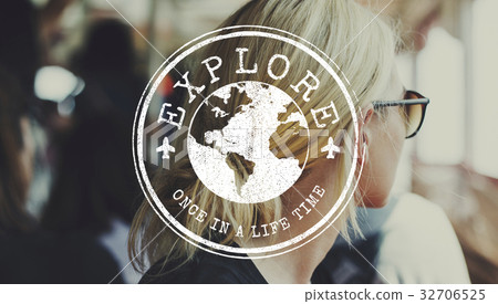 Getaway to the unknown traveling graphic badge 32706525