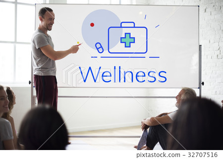 Healthcare Wellness Wellbeing First Aid Box Word Graphic Healthcare Wellness Wellbeing First Aid Box Word Graphic 32707516