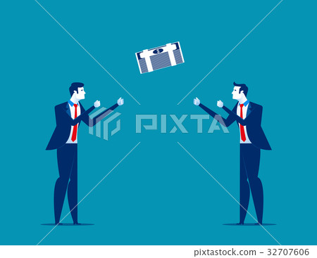 Financial risk. Businessman Tied with rope. 32707606