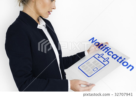 Woman planning with illustration of personal organizer calendar Woman planning with illustration of personal organizer calendar 32707941