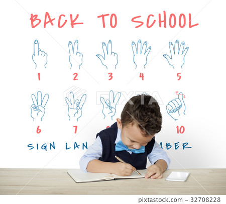 Back to School Education Hand Sign Communication Back to School Education Hand Sign Communication 32708228