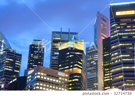 Night view of Merlion Park 32714736